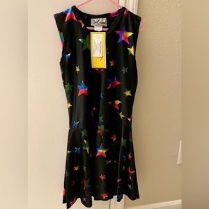 DORI CREATIONS GIRLS SLEEVELESS FORMAL RAINBOW STAR DRESS SIZE 10 NWT